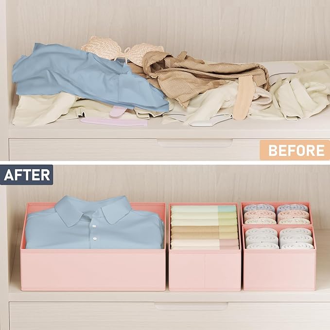DIMJ Drawer Organizer Clothes 30 Pack - Foldable Baby Organizers and Storage Dresser Organizer for Bedroom, Closet Nursery Organization Dresser Dividers for underwear, Sock, Bra, Belt, Tie
