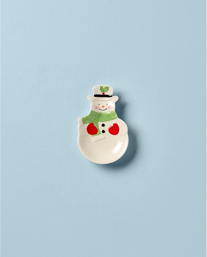 Lenox 882206 Holiday Snowman Spoon Rest, Christmas Hosting