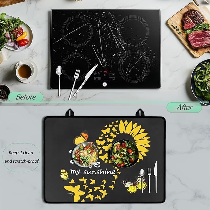Butterfly Print Stove Covers for Gas Dust-Proof Protector Pad with Funny Pattern Designs for Laundry Room & Kitchen Decor Universal 29"x20.9"