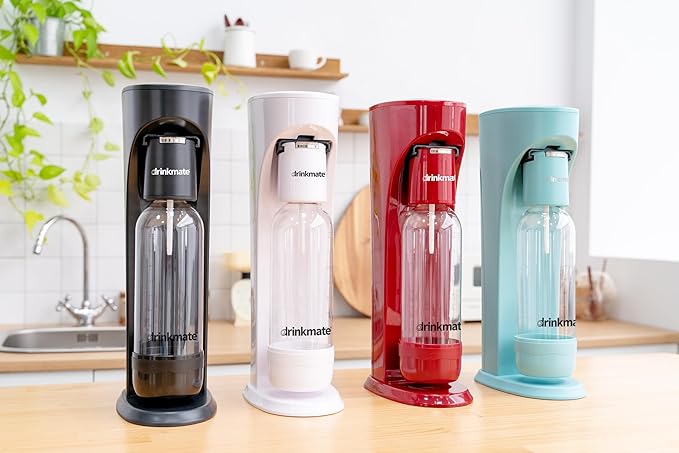 DrinkMate 1L Replacement Carbonation Bottles | Compatible with OmniFizz, LUX, and Spritzer | Royal Red, Pack of 2