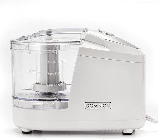 Dominion 1.5 Cup Electric Mini Food Chopper, Compact, White