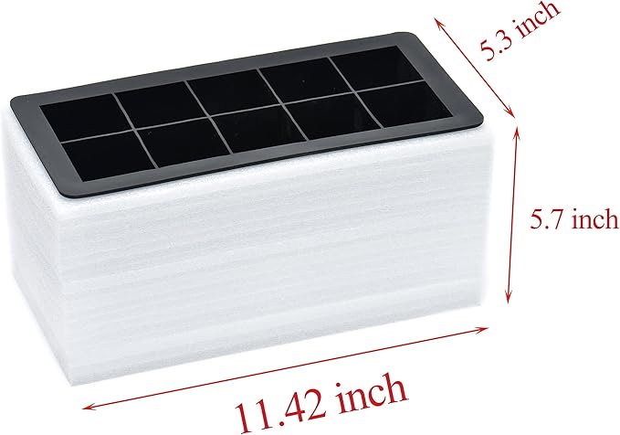 Clear Ice Cube Maker Tray - 2 Inch Clear Ice Cube Silicone Mold,10 Large Crystal Ice Cubes for Whiskey and Cocktail