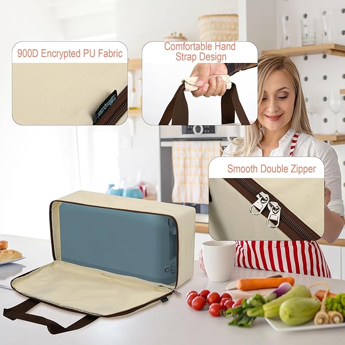 Beautyflier Carrying Bag for Mueller UltraToast 2 Slice Toaster, Portable Carry Case for 10'' Long Slot Bella 2 Slice Toaster, Travel Storage Bag with Hand Strap, Durable and Long-Lasting (Bag Only)