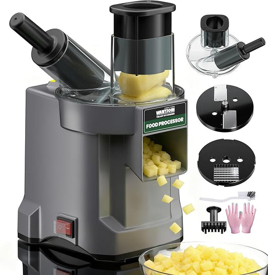 WantJoin 3 in 1 Electric Vegetable Chopper - Multifunctional Commercial Vegetable Dicer Food Fruit Processor Stainless Steel Blades for Slicing(2.5mm)