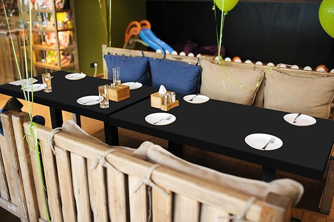 homing Rectangle Table Cloth Cover, Waterproof Polyester Elastic Fitted Tablecloth, Fits for 5 Foot Folding Tables, Washable Table Protector for Picnic, Camping, Outdoor (Black, 30" x 60")
