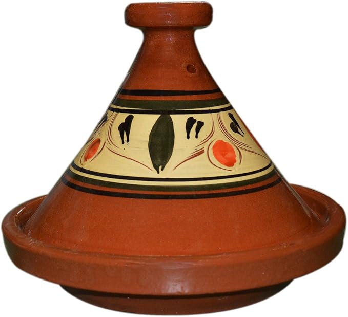 Moroccan Cooking Tagine Handmade Glazed Small 8 inches in diameter Traditional No Lead
