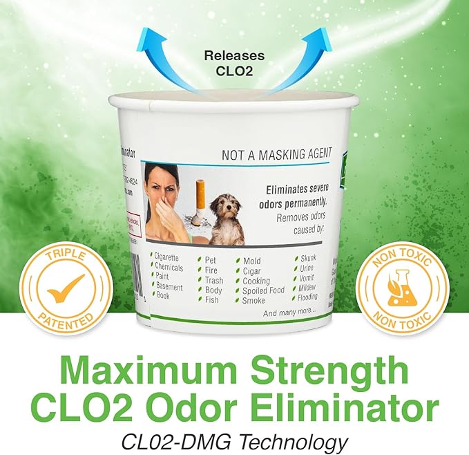 Biocide Systems Room Shocker Strong Odor Eliminator for Home & Office, Eco-Friendly Chlorine Dioxide Odor Bomb for House Interior Up to 400 Square Feet of Floor Space (6-Pack)