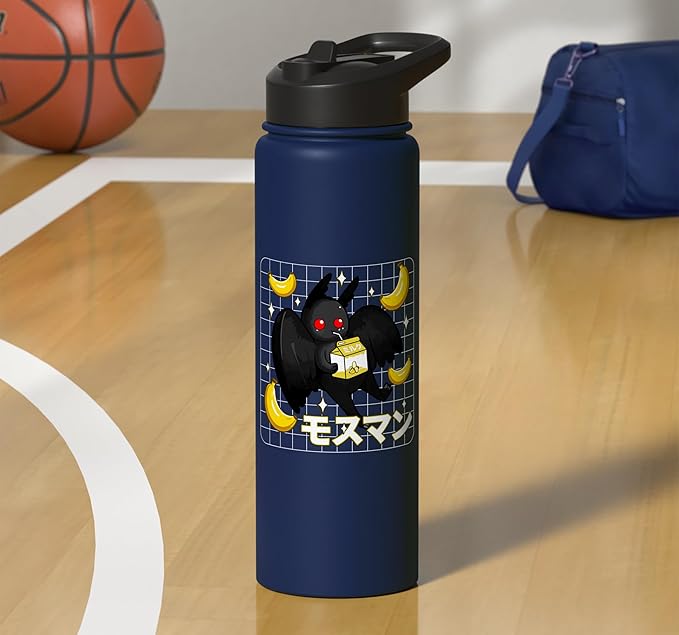 Kawaii Mothman Banana Milk Shake Carton Stainless Steel Insulated Water Bottle