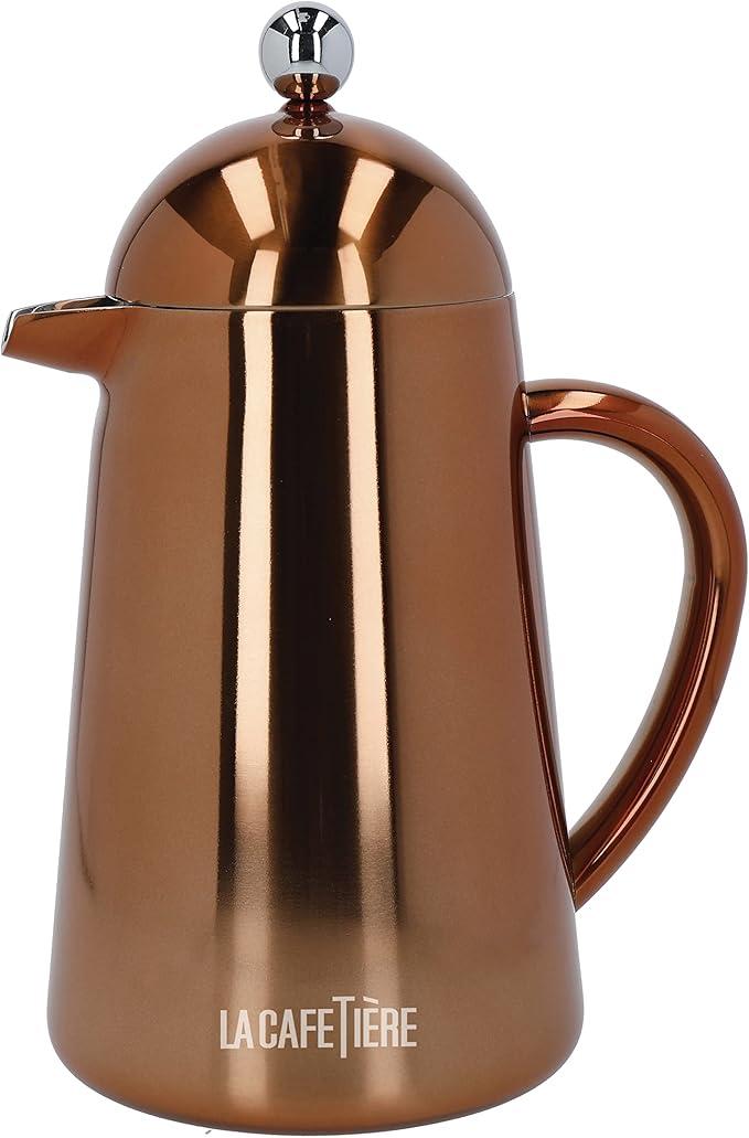 La Cafetière Havana Copper Stainless Steel Double Walled Cafetière, Eight Cup, Gift Boxed
