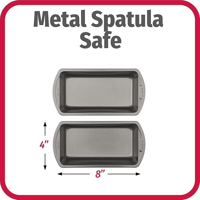 GoodCook Nonstick Loaf Pan 8 x 4-Inch Heavy-Duty Steel Bakeware with Easy-Clean Non-Stick Coating,Oven & Dishwasher Safe Pan for Meatloaf Breads Lasagnas Casseroles & More,Set of 2,Gray,(Pack of 12)
