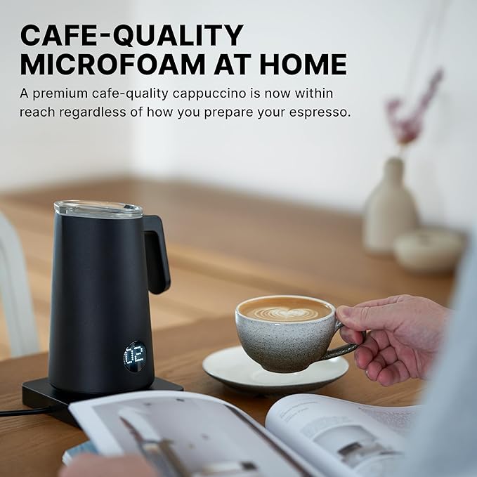Subminimal NanoFoamer Milk Foamer Pro Gen-2 – Revolutionary Hands-Free Microfoam Maker for Cafe-Quality Foam, Coffee Bar Accessories for Dairy & Plant-Based Milk – US Plug Type