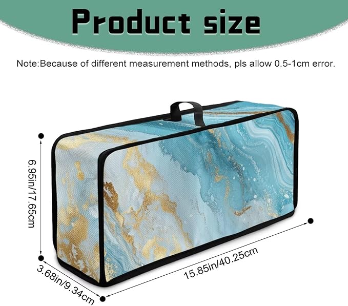 2 Slice Slim Toaster Cover Aqua Marble Design Toaster Dust Cover for 2 Slice Long Slot, Dust-proof Small Appliance Covers for Kitchen
