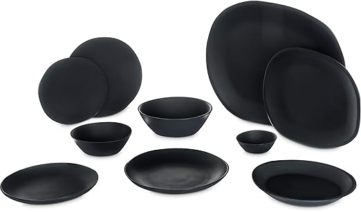 Carlisle FoodService Products Ridge Reusable Plastic Bowl for Home and Restaurant, Melamine, 22 Ounces, Slate, (Pack of 12)