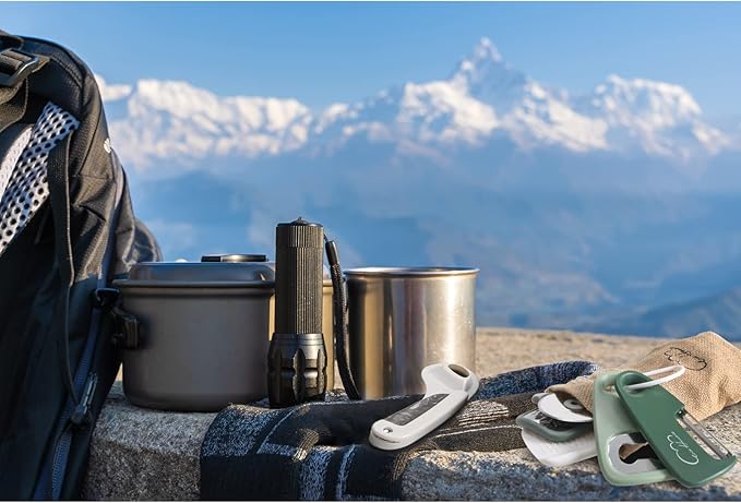 Kitchen Gadgets 6 Piece Set - Space Saving Cooking Tools Utensils for Small Kitchen, Stainless Steel Accessories for RV inside Camper Outdoor Gadgets Gifts Essentials Dishwasher Safe(Green)