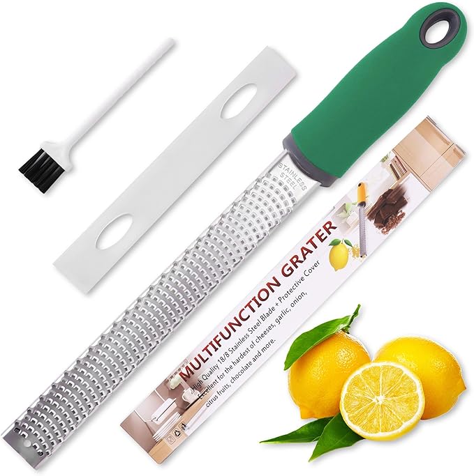 Lemon Zester Grater, Citrus Zester Grater with Handle, Kitchen Gadgets for Cheese, Lemon, Chocolate, Nutmeg, Ginger, Fruit, Vegetable, Stainless Steel Micro Cheese Grate, Dishwasher Safe(Narrow)