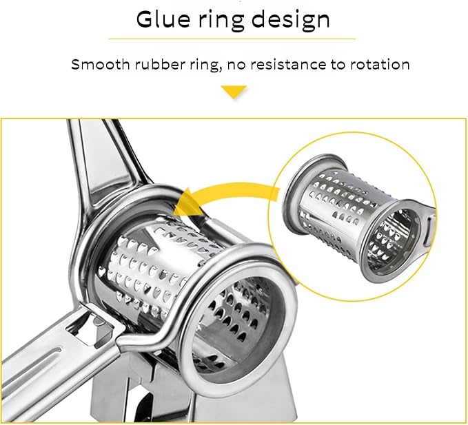 Manual Rotary Cheese Grater Stainless Steel Parmesan Grater, Hand Crank Cheese Graters, Cheese Shredder Slicer Handheld for Hard Cheese Chocolate Nuts Kitchen Parmesan