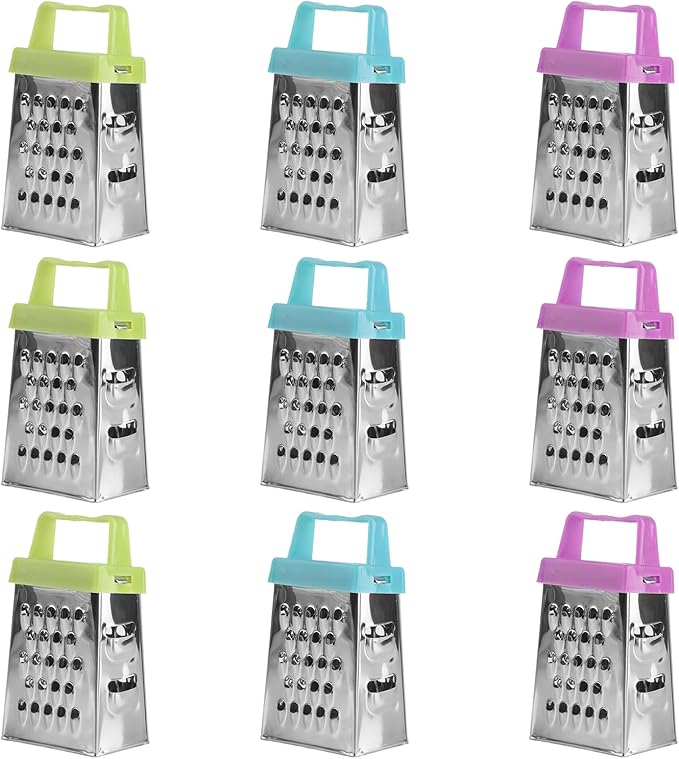 9PC Mini Cheese Grater, Box Grater and Multi Functional Vegetable Slicer for Vegetable Grater Food Shredder Lemon Zester Kitchen Small Graters, Kitchen Tools for Cheese Gingers Potatoes