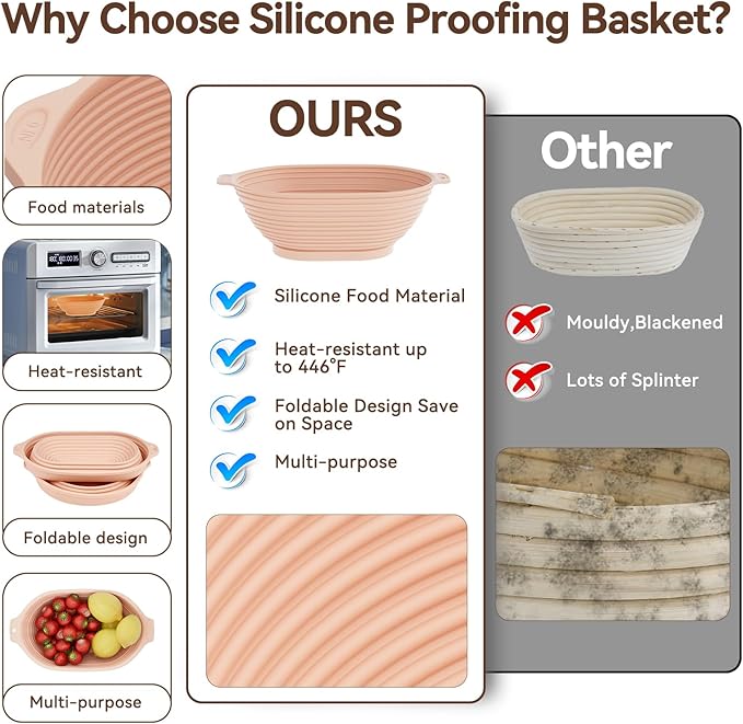 Sourdough Starter Kit, 24PCS Sourdough Bread Baking Supplies, 9"Round & 11"Oval Banneton Bread Proofing Basket, Bread Sling, Starter Jar, Whisk, Scrapers, Bread Lame, Bag, Sour Dough Making Tools Kit