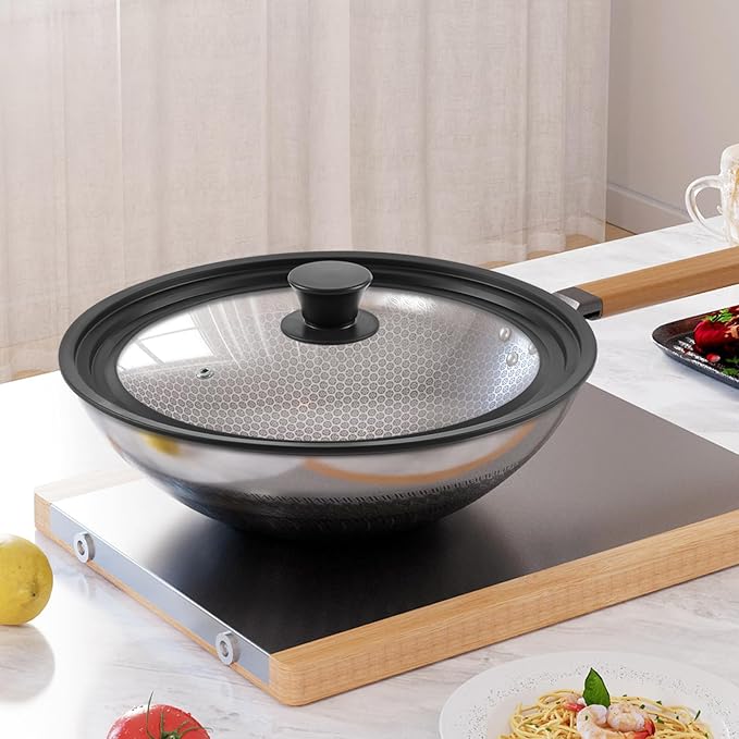 Universal Lid for Pots Pans and Skillets, Pan Cover Fit 9", 9.5",10" Diameter Cookware, Silicone Replacement Lids with Tempered Glass for Frying Pans, Cast Iron