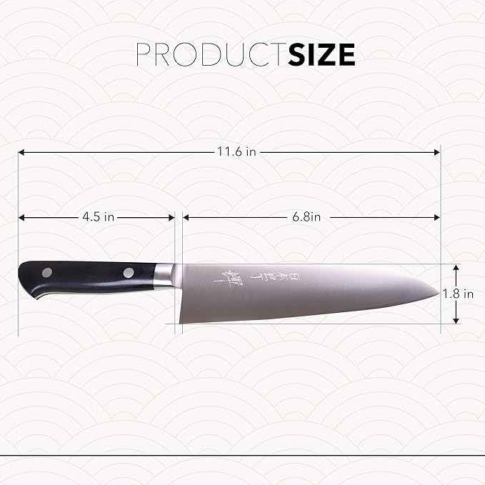 Kagayaki Japanese Chef’s Knife, KGR2-2 Professional Santoku Knife, R-2 Special Steel Pro Kitchen Knife with Ergonomic Pakka Wood Handle, 6.8 inch