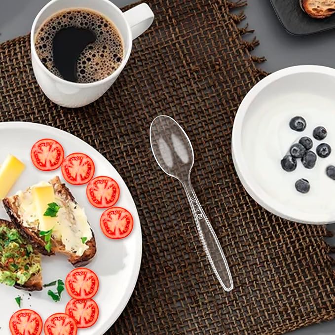 Party Bargains Disposable Cutlery set, SAPPHIRE Design, Clear Color, 360 Pieces: 180 Forks, 120 Spoons, 60 Knives