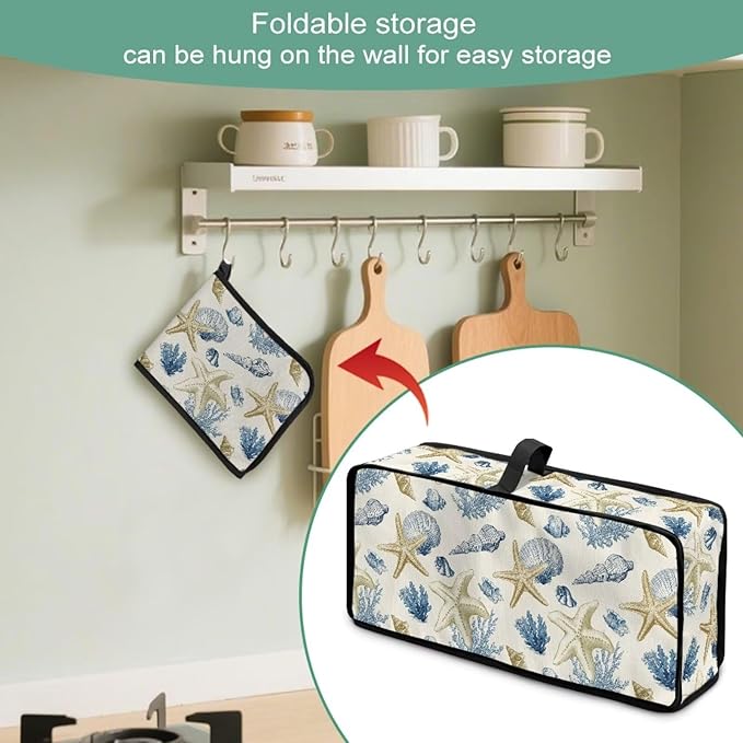 2 Slice Slim Toaster Cover Starfish Print Toaster Cover 2 Slice, Dustproof Fingerprint Protectors and Greasy Protection for Kitchen Small Appliances, Easy to Clean