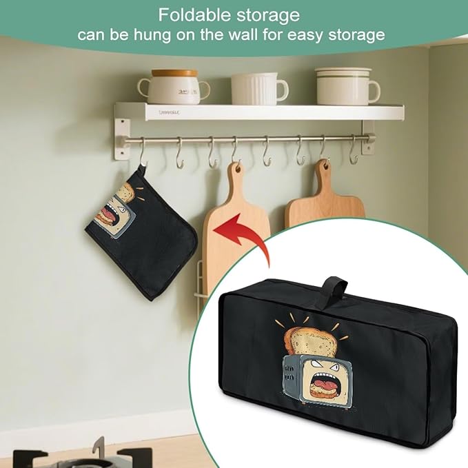 Funny Bread Toaster Cover 2 Slice, Machine Washable 2 Slice Slim Toaster Cover Protective Dust Covers for Kitchen Appliances, Heat-Resistant