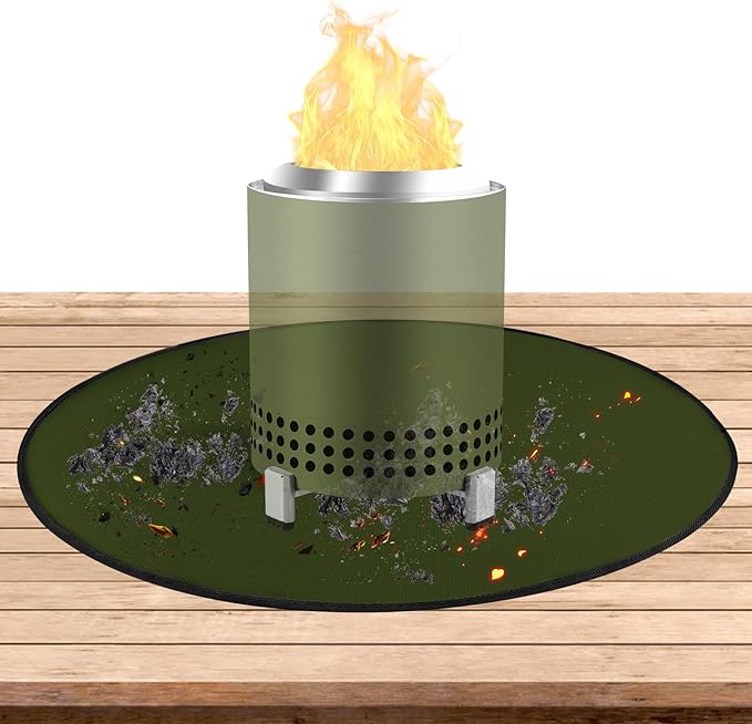 Round Fire Pit Mat Compatible with Solo Stove Mesa Accessories, Fire Proof Mat Compatible with Solo Stove Mesa Table Mat Under Fire Pit,Small Under Grill Mats for Outdoor Grill Table Top Protection