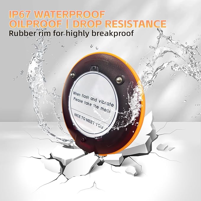 Restaurant Pager System, Long Range Social Distancing Pagers for Restaurants,10 Coaster Beepers with Vibration Flashing Buzzer, Queue Wireless Calling System for Food Truck Church Nursery Coffee Shop