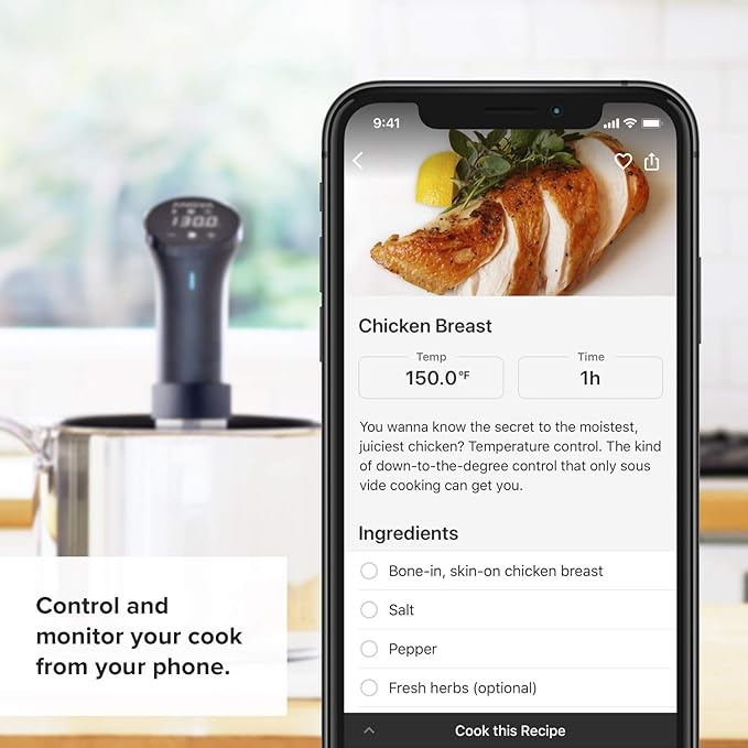 Anova Culinary Sous Vide Precision Cooker 2.0 (WiFi), 1000 Watts