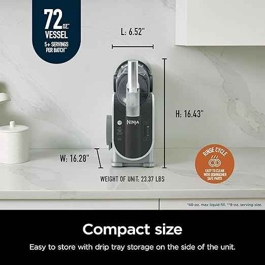 Ninja SLUSHi 72 oz Professional Frozen Drink Maker, 3 Preset Settings Slushie Machine (Renewed)