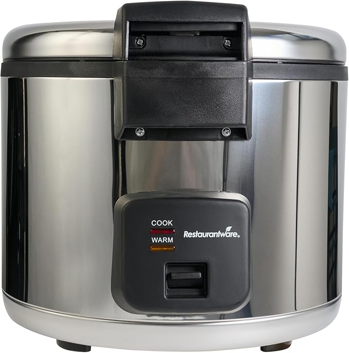 Restaurantware Commercial Rice Cooker 70 Cup Heavy-Duty Steel Industrial Rice Warmer With Nonstick Interior Black Ideal For Catering And Buffet Use