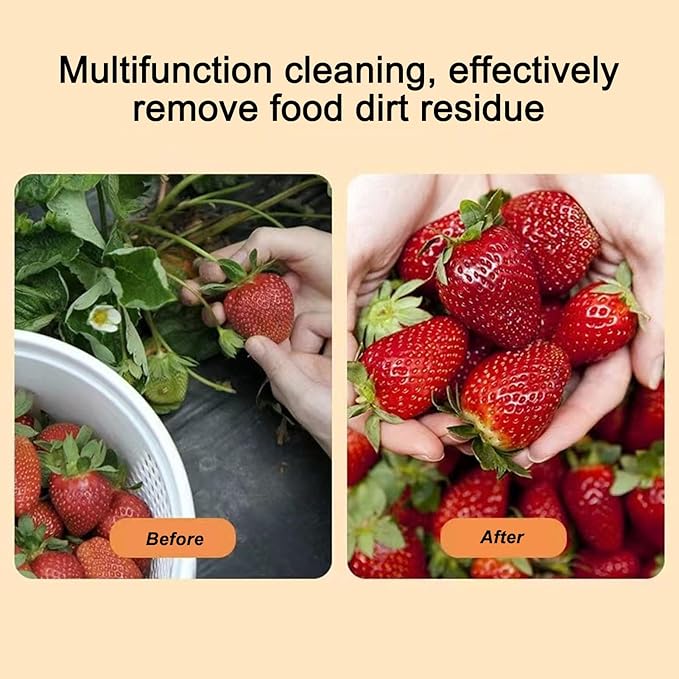 Fruit and Vegetable Washing Machine, Fruit Cleaner Device That Cleans Fresh Produce in Water, Fruit and Vegetable Cleaner, Fruit and Veggie Purifier (Second Generation White)