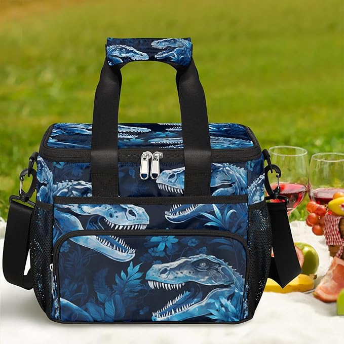 Pardick Lunch Box for Women Men Dinosaur Insulated Lunch Bag Leakproof Large Lunchbox for Adults with Adjustable Shoulder Strap, Cooler Tote Bag for Work, Picnic, Beach
