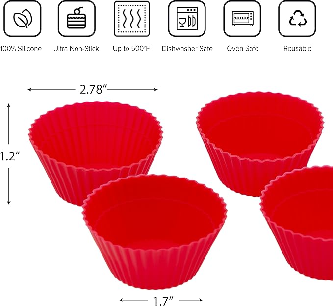 Nuwave Silicone Baking Kit with 8x8-inch Baking Pan & Reusable Cupcake Liners