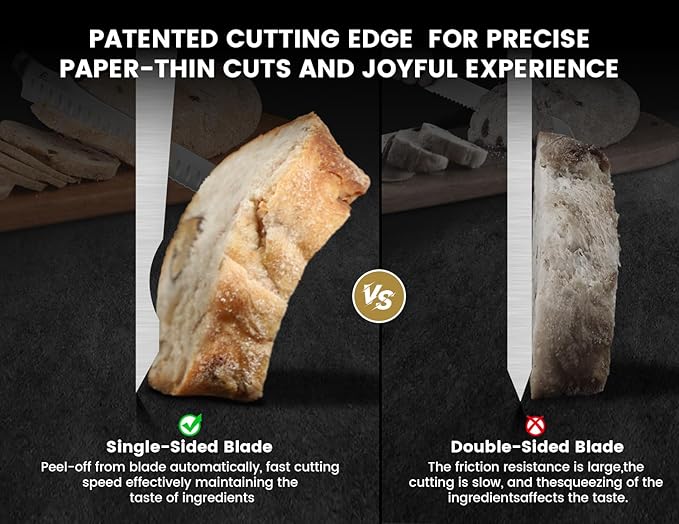 CoquusAid Bread Knife for Homemade Bread, 10.6 Inch Multifunction Serrated Knife, Razor Sharp Slicer, High Carbon German Steel Bread Cutter, Ergonomic Handle Design for Sourdough Turkey Fruit Cutting