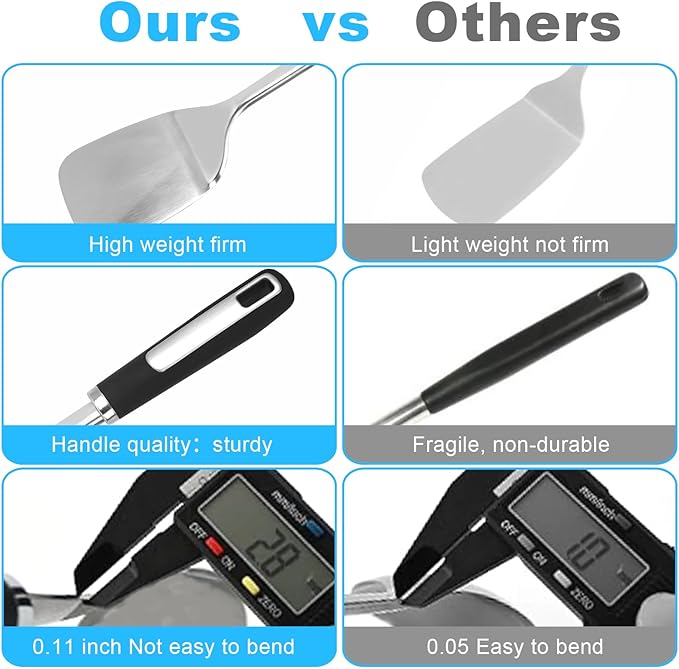 11-Piece Stainless Steel Kitchen Utensil Set – Premium Thickened Cooking Utensils Set, Silver Kitchen Tools Set for Cooking, Dishwasher Safe Kitchen Tool Set