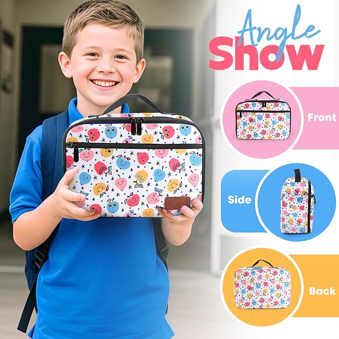 Lunch Box Kids, Insulated Lunch Bag for Women Men, Cooler Reusable Cute Lunch Containers for Boy & Girls, Adults Leak Proof Large Lunch Tote Bags for School, Work, Travel, Picnic Outdoor and Beach