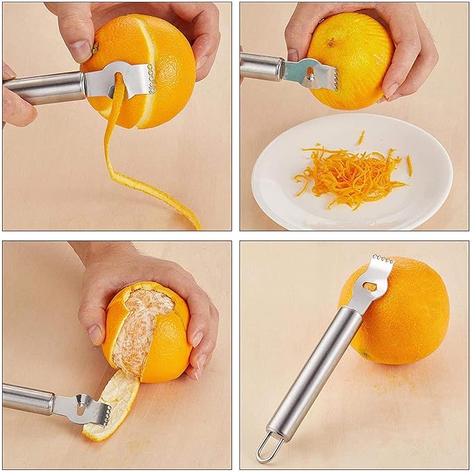 Cheese Grater Lemon Zester Grater with Handle Kitchen Grater Set of 5 Stainless Steel for Cheese Spices Ginger Garlic Chocolate Vegetable Fruit