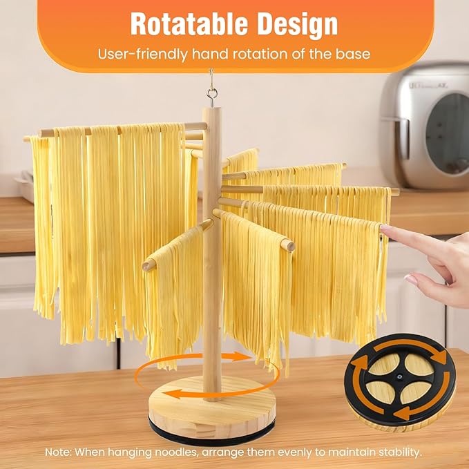 10 Pcs Pasta Making Tools, Pasta Making Kit with Pasta Drying Rack,2 Rolling Pins,Gnocchi Board,Pasta Cutting Tools,2 Ravioli Makers,Making Dumplings.All-in-One Pasta Making Accessories for Home