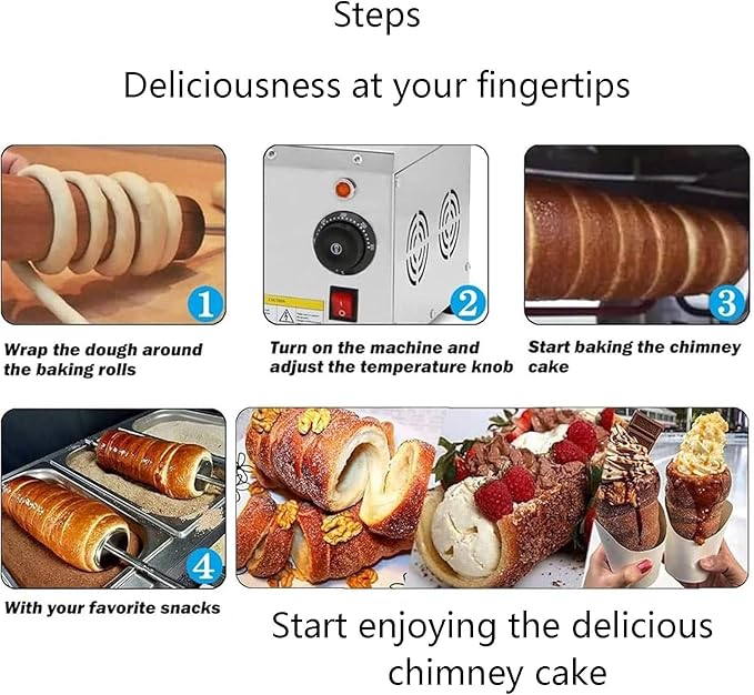 Hungarian Cake Pop Roller Machine, Chimney Roll Machine, Donut Machine, Cake Roll Oven, Bread Oven, Ice Cream Crispy Oven, for Chimney Cake and Bread Rolls