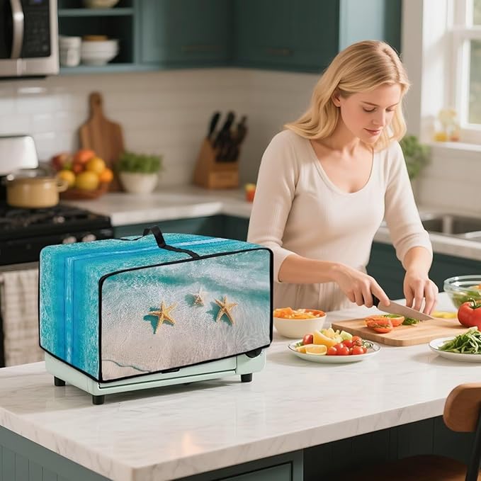 Convection Oven Cover Kitchen Countertop Appliance Covers Washable Convection Microwave Oven Protector 16.5 x 20.5 x 10 inches, M, Beach Starfish Hawaii