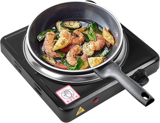 Electric Countertop Burner, Single Burner, 1000W Induction Cooktop, Portable Electric Hot Plate, 5 Level Adjustable Temperature Control Cooking Ranges for Home Dorm Camping Cooking