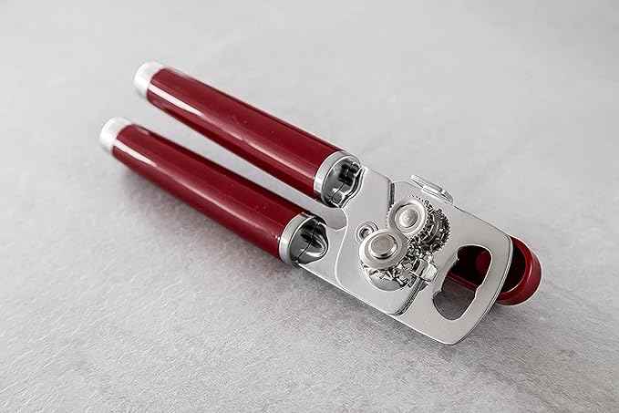 KitchenAid Classic Multifunction Can Opener and Bottle Opener Easy to Use,Razor Sharp Stainless Steel Cutting Wheel,Soft Ergonomic Handles,Empire Red,(Pack of 12)