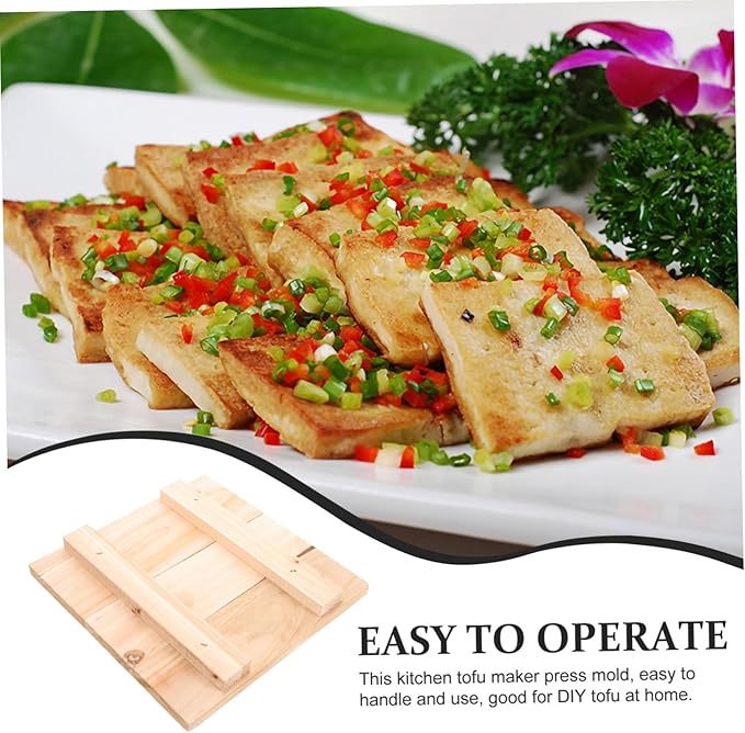 Cabilock Homemade Tofu Press Wooden Tofu Squeeze Mold Pressing Tool Chess Press Board Diy Wooden