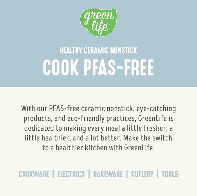 GreenLife Rice Cooker with Removable PFAS-Free Ceramic Nonstick Pot, 3-Cups Uncooked/6-Cups Cooked, Grains & Oatmeal Multicooker, Compact One-Switch Design, Auto Keep Warm, Easy Clean, Blue Haze