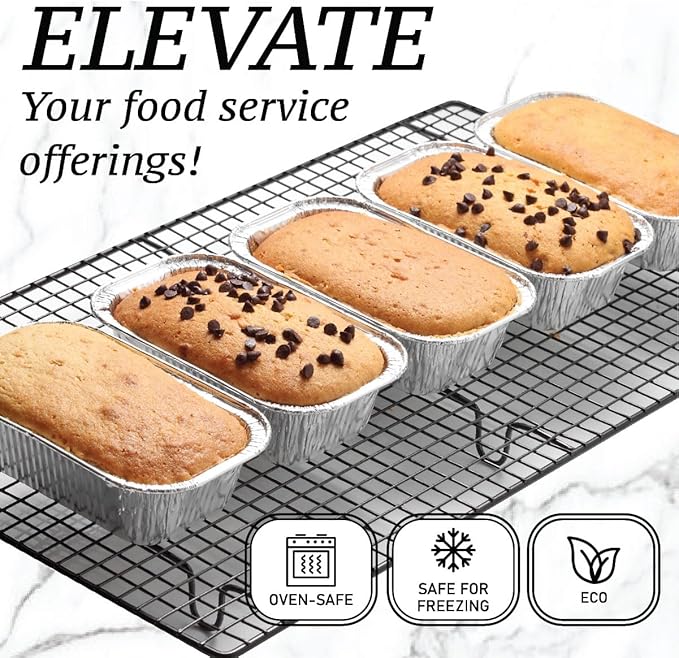 (35 Pack) 1 Lb Aluminum Foil Mini Loaf Pans - Foil Bread Pans for Baking - Perfect to Bake Individual Bread Loaves, Cakes & Meat - 1 Pound Aluminum Loaf Pans - 6 x 3.5 x 2 Inches