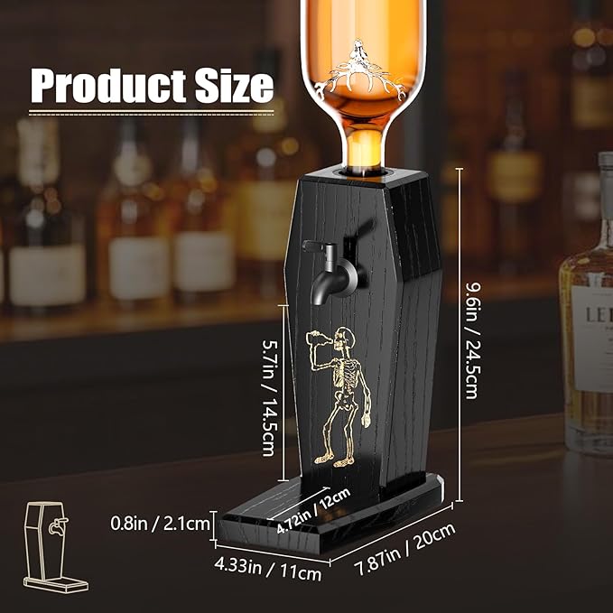 Leakproof Ash Wood Whiskey Liquor Dispenser,Novelty Alcohol Dispenser for Bourbon,Vodka, Wine and Spirits,Fun Bar Accessories for Home Bar,or Man Cave,Ideal Whiskey Gifts for Men,Father's Day