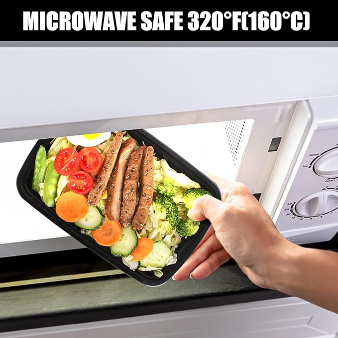 100 PACK, 24 oz. Meal Prep Containers, Extra Large & Thick Food Storage Containers with Lids - BPA Free Stackable Microwavable & Dishwasher Safe, Travel, To Go, Bento Box