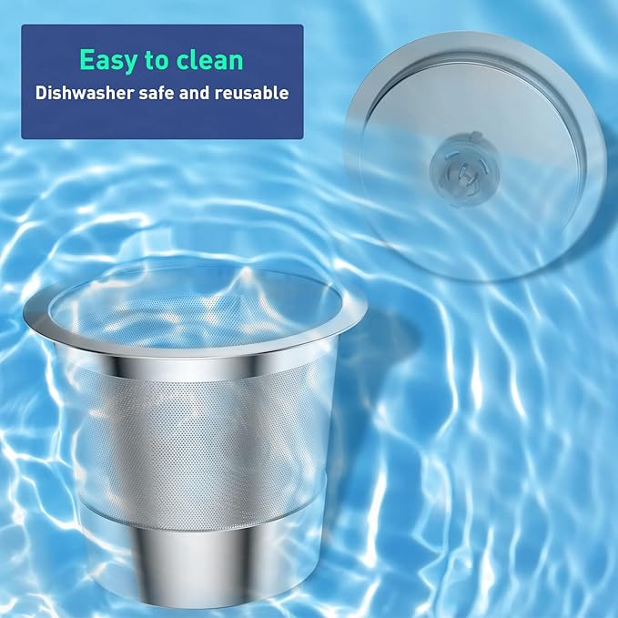 K Cup Reusable Coffee Pods, Stainless Steel Reusable K Cups Coffee Filter Compatible for Keurig 1.0 & 2.0 Coffee Makers, Non-BPA Stainless Steel Reusable K Cup(1 pack)